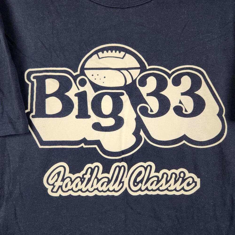 Vintage Big 33 Football Classic Shirt Mens XL Blue Script USA 90s Graphic Logo